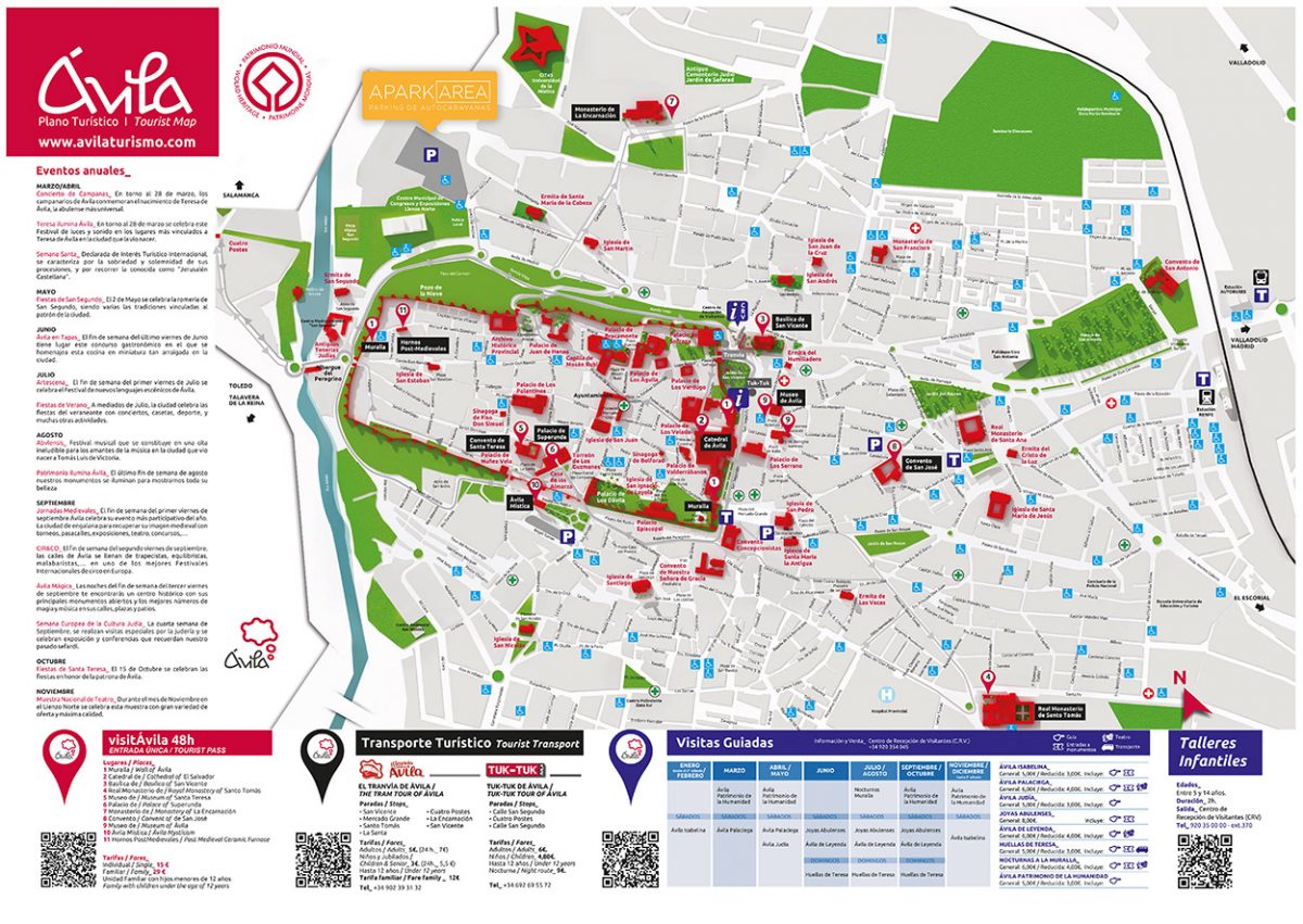 Mapa turístico de Ávila